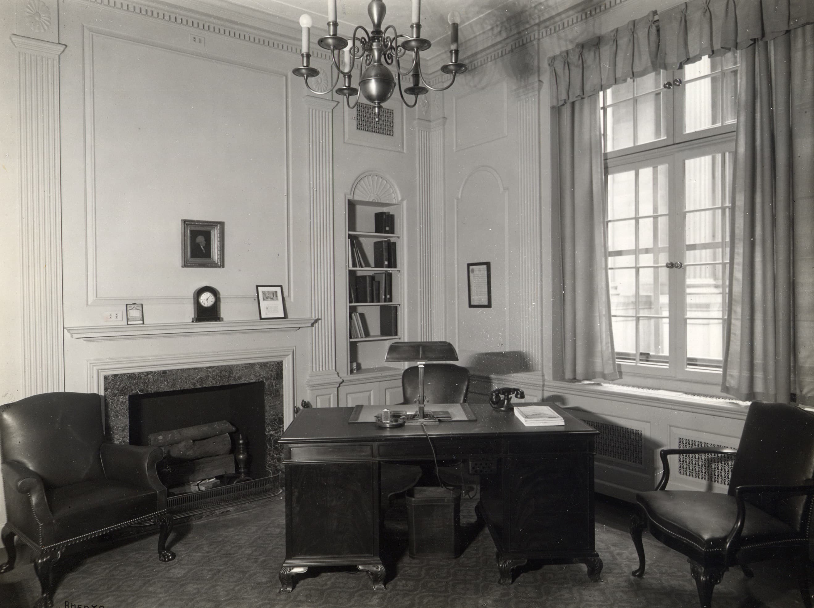 Green architectural detail of Manhattan building