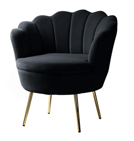 Black and Gold Scallop Chair